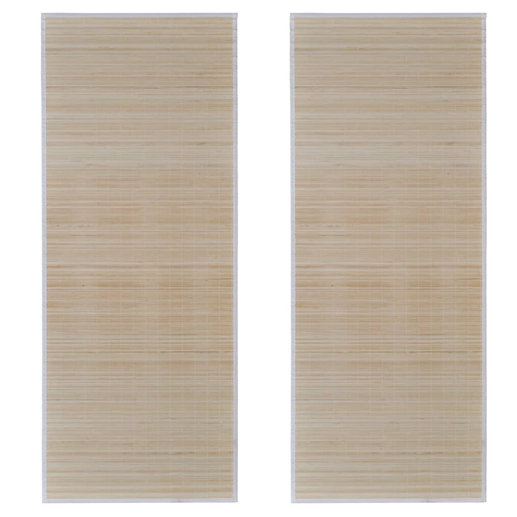 Tepper i naturlig bambus rektangulær 2 stk 120x180 cm