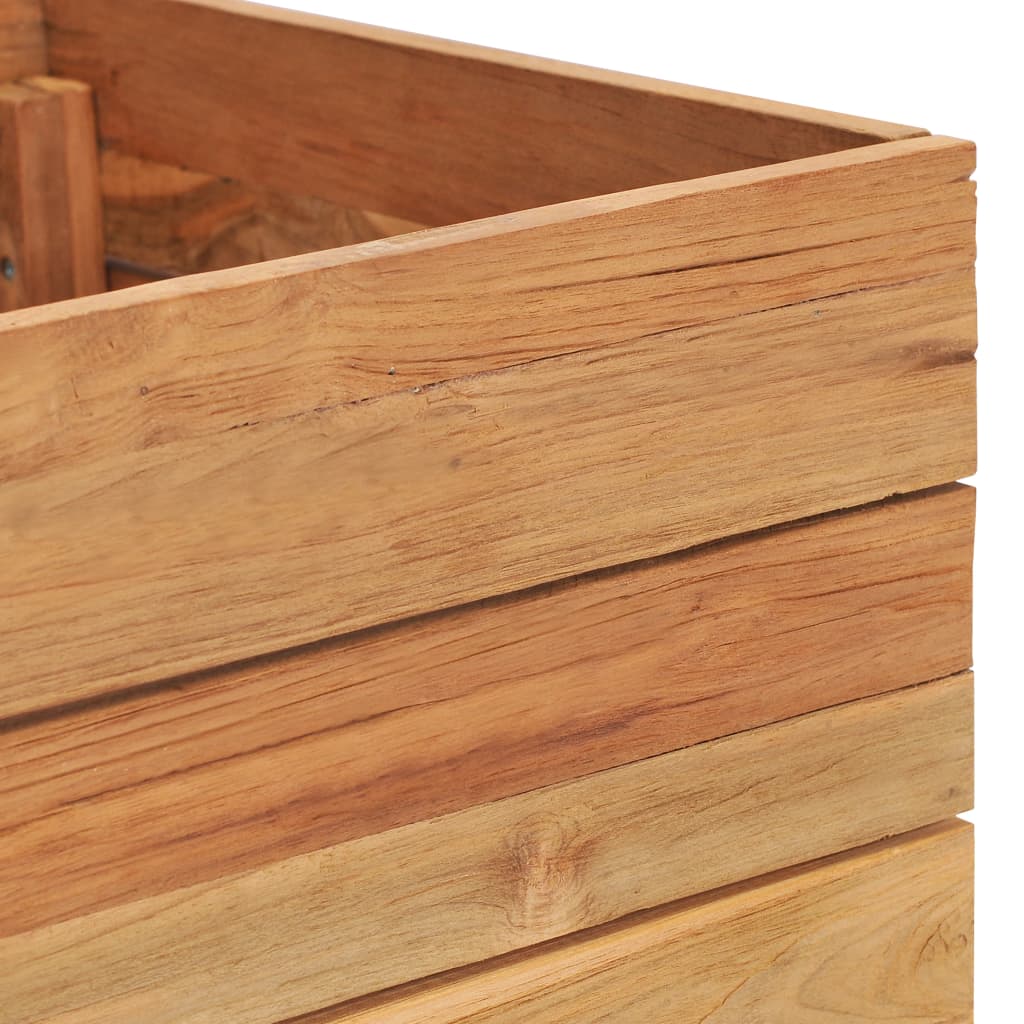 Høybed 50x40x38 cm resirkulert teak og stål