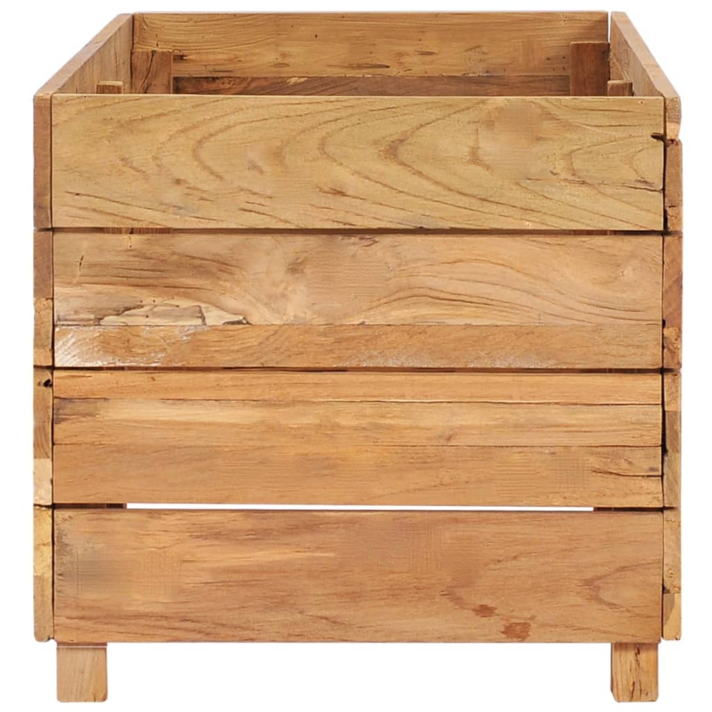 Høybed 100x40x38 cm resirkulert teak og stål