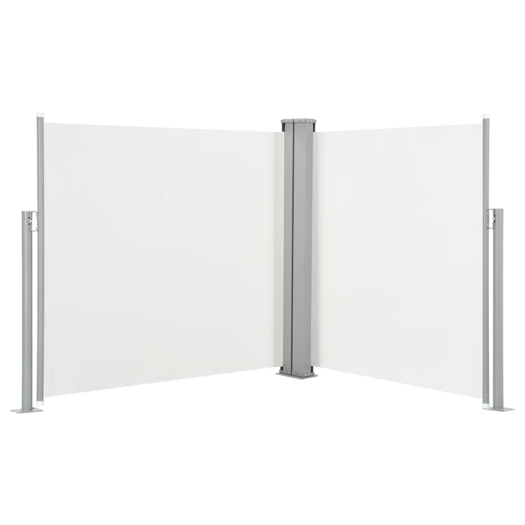 Uttrekkbar sidemarkise 100x600 cm kremhvit