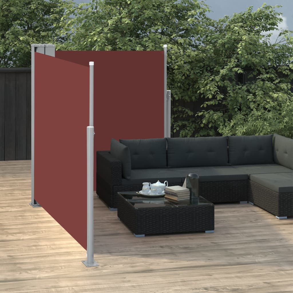 Uttrekkbar sidemarkise 140x600 cm brun