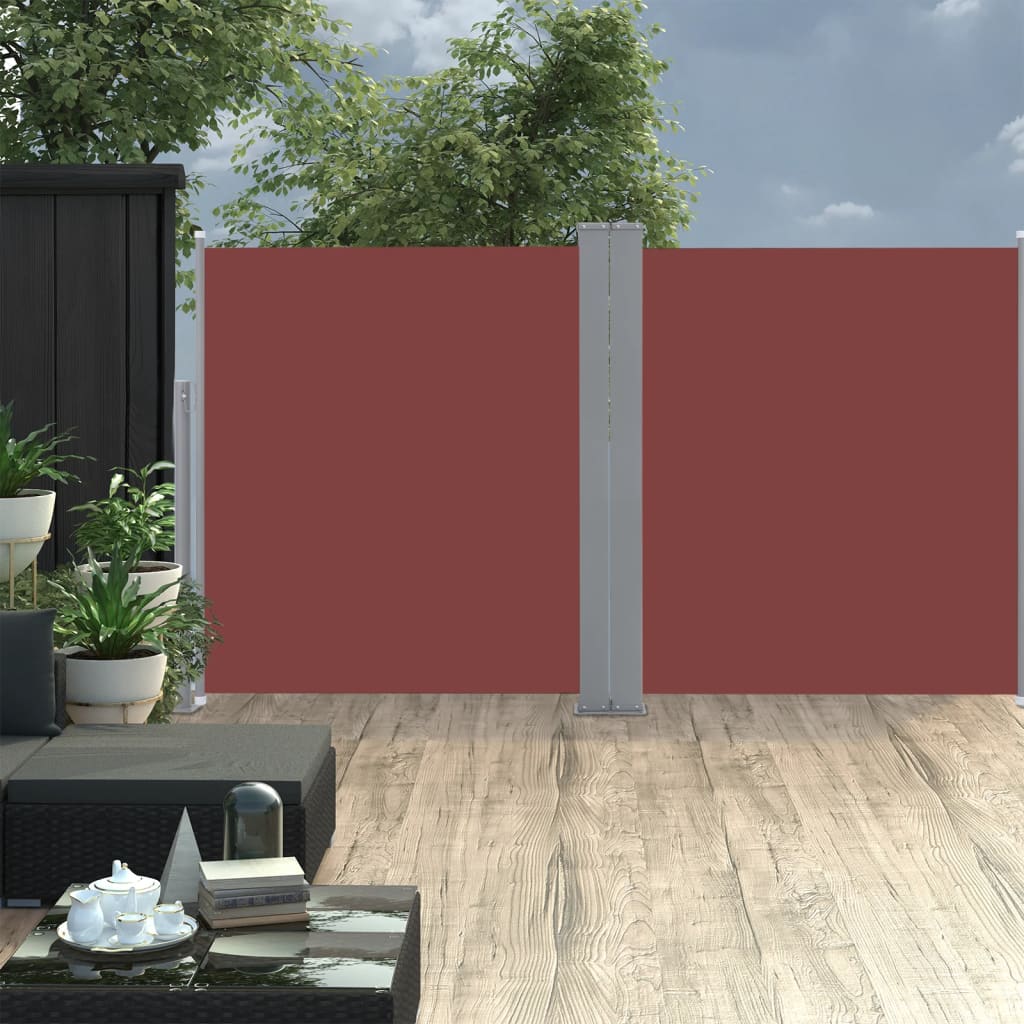 Uttrekkbar sidemarkise 140x600 cm brun
