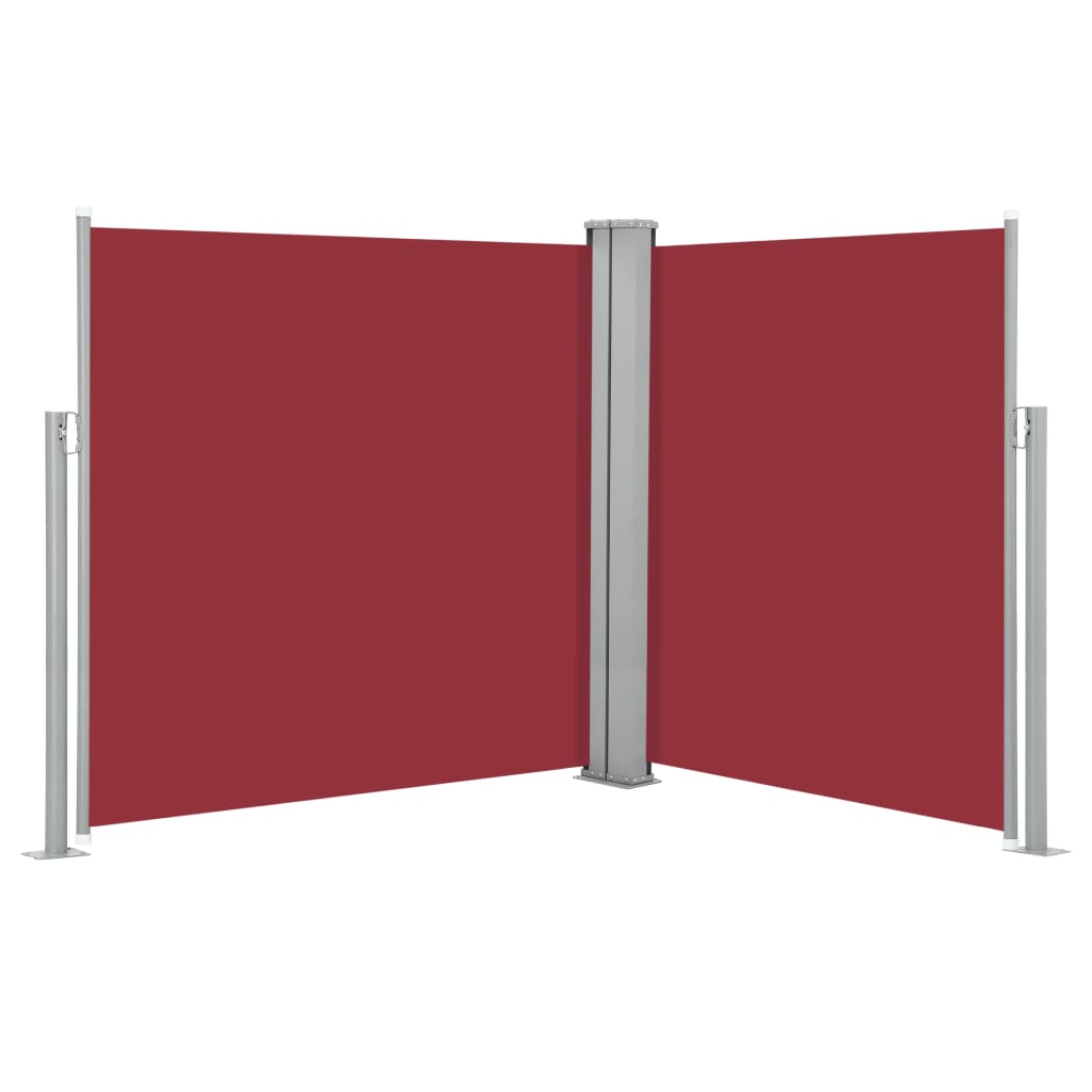 Uttrekkbar sidemarkise 140x600 cm rød