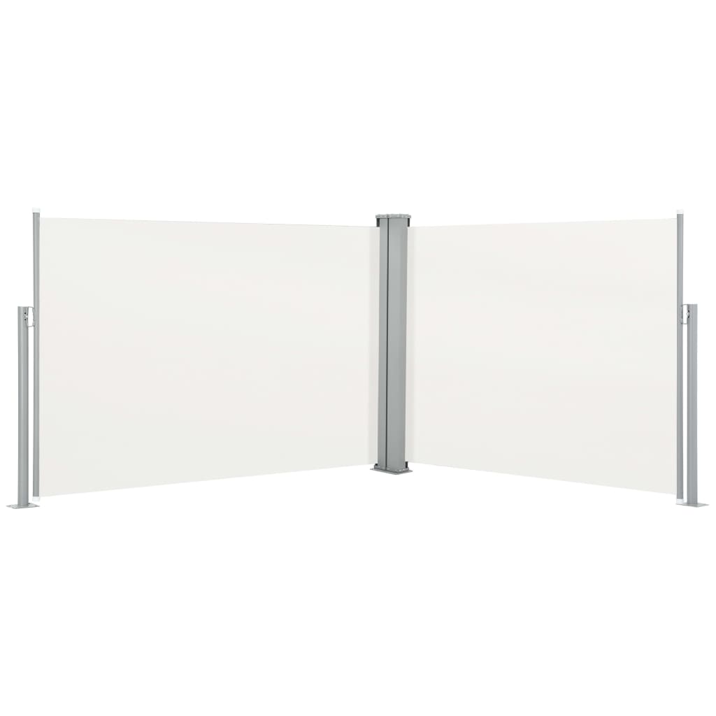 Uttrekkbar sidemarkise 100x1000 cm kremhvit