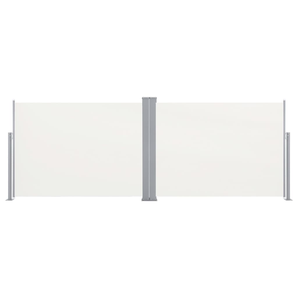 Uttrekkbar sidemarkise 100x1000 cm kremhvit