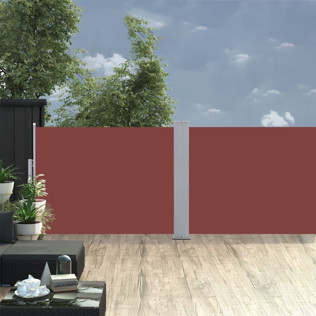 Uttrekkbar sidemarkise 100x1000 cm brun