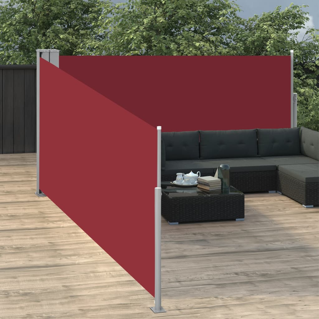 Uttrekkbar sidemarkise 120x1000 cm rød
