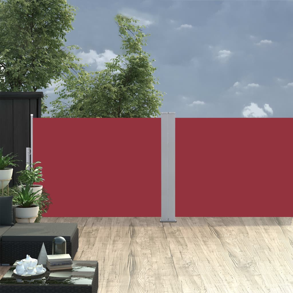 Uttrekkbar sidemarkise 120x1000 cm rød