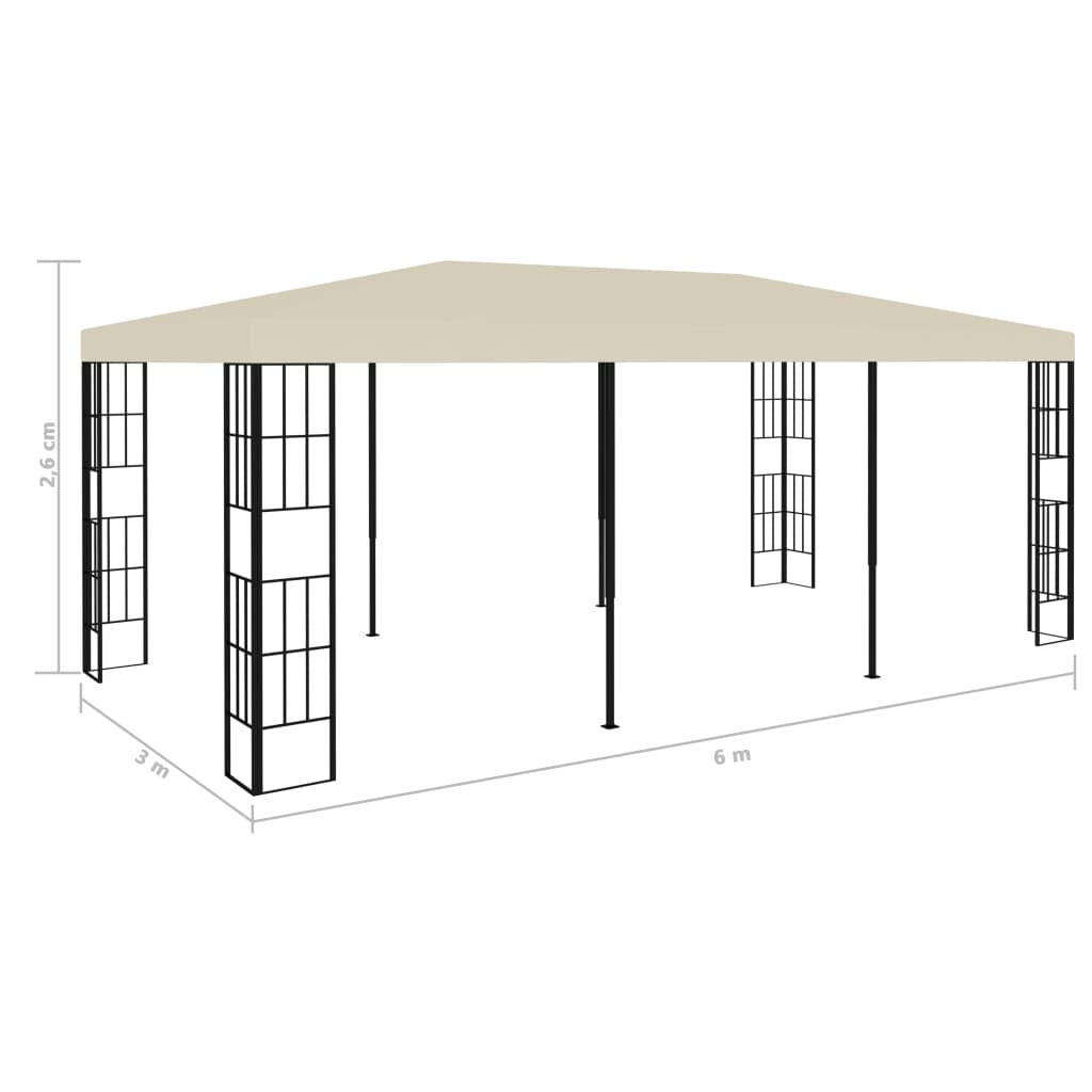 Paviljong 3x6 m kremhvit