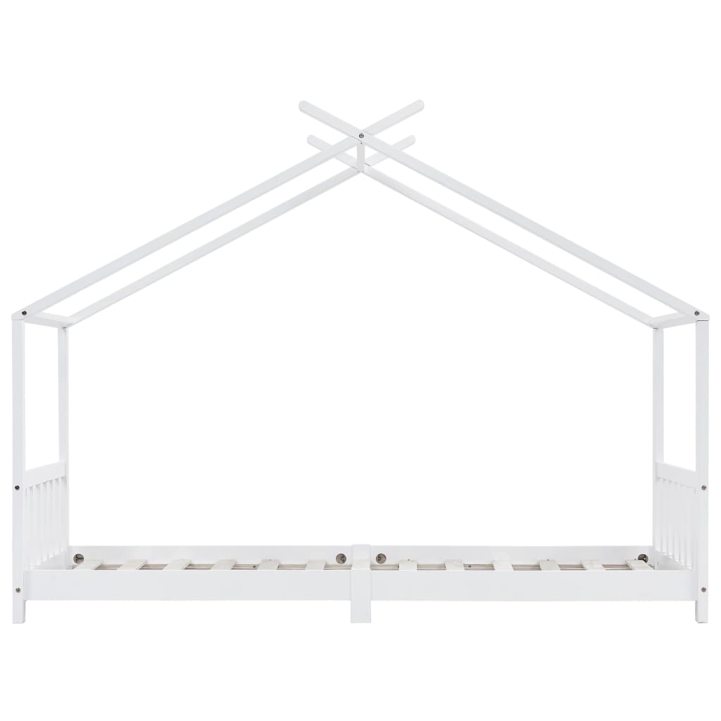 Sengeramme for barn heltre furu hvit 90x200 cm