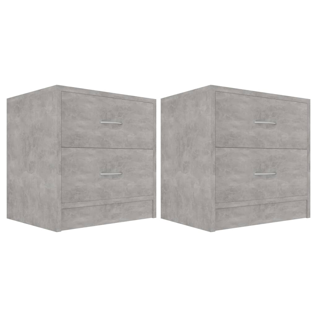 Nattbord 2 stk betonggrå 40x30x40 cm konstruert tre