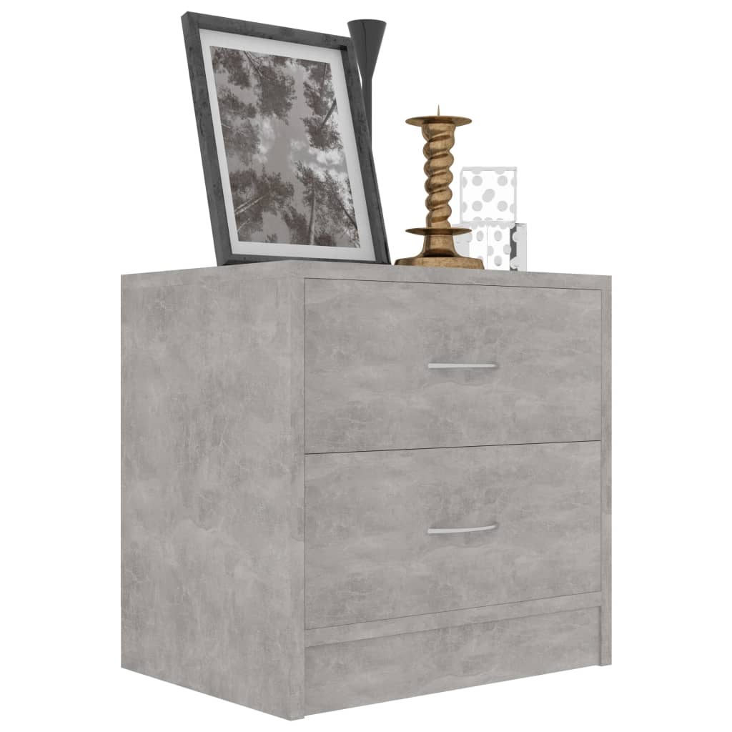 Nattbord 2 stk betonggrå 40x30x40 cm konstruert tre