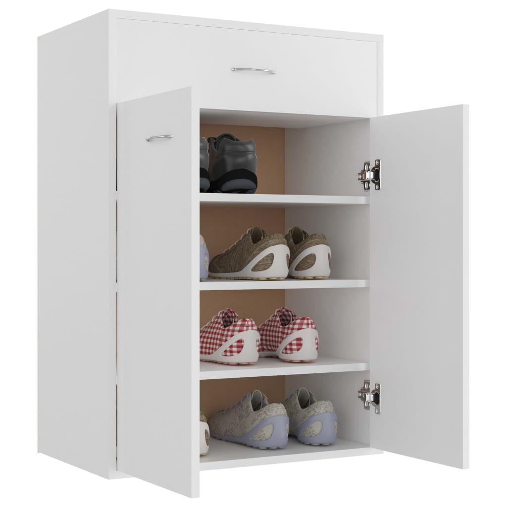 Skoskap hvit 60x35x84 cm konstruert tre