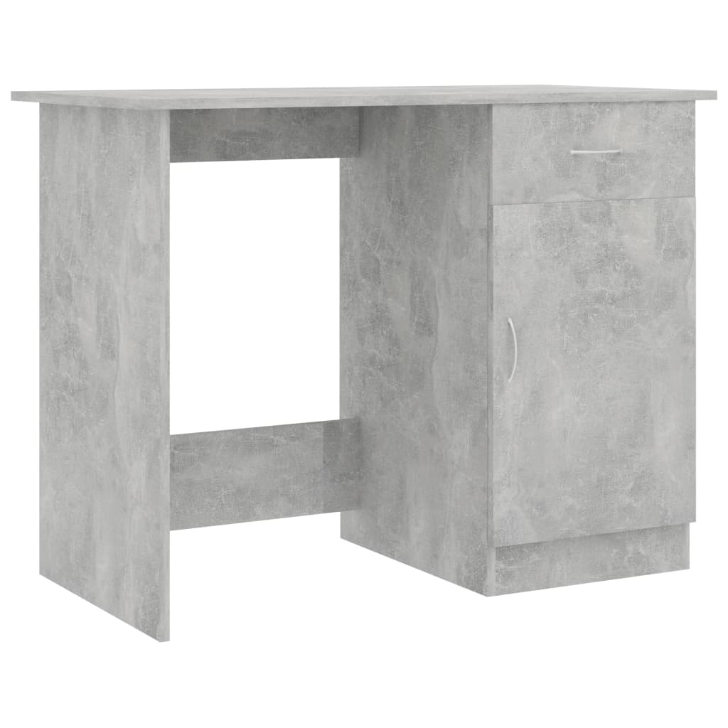 Skrivebord betonggrå 100x50x76 cm konstruert tre