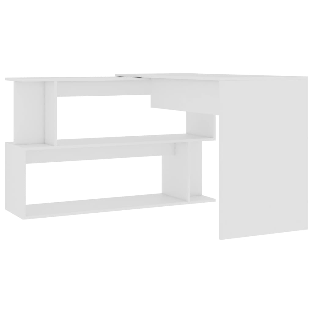 Skrivebord for hjørne hvit 200x50x76 cm konstruert tre