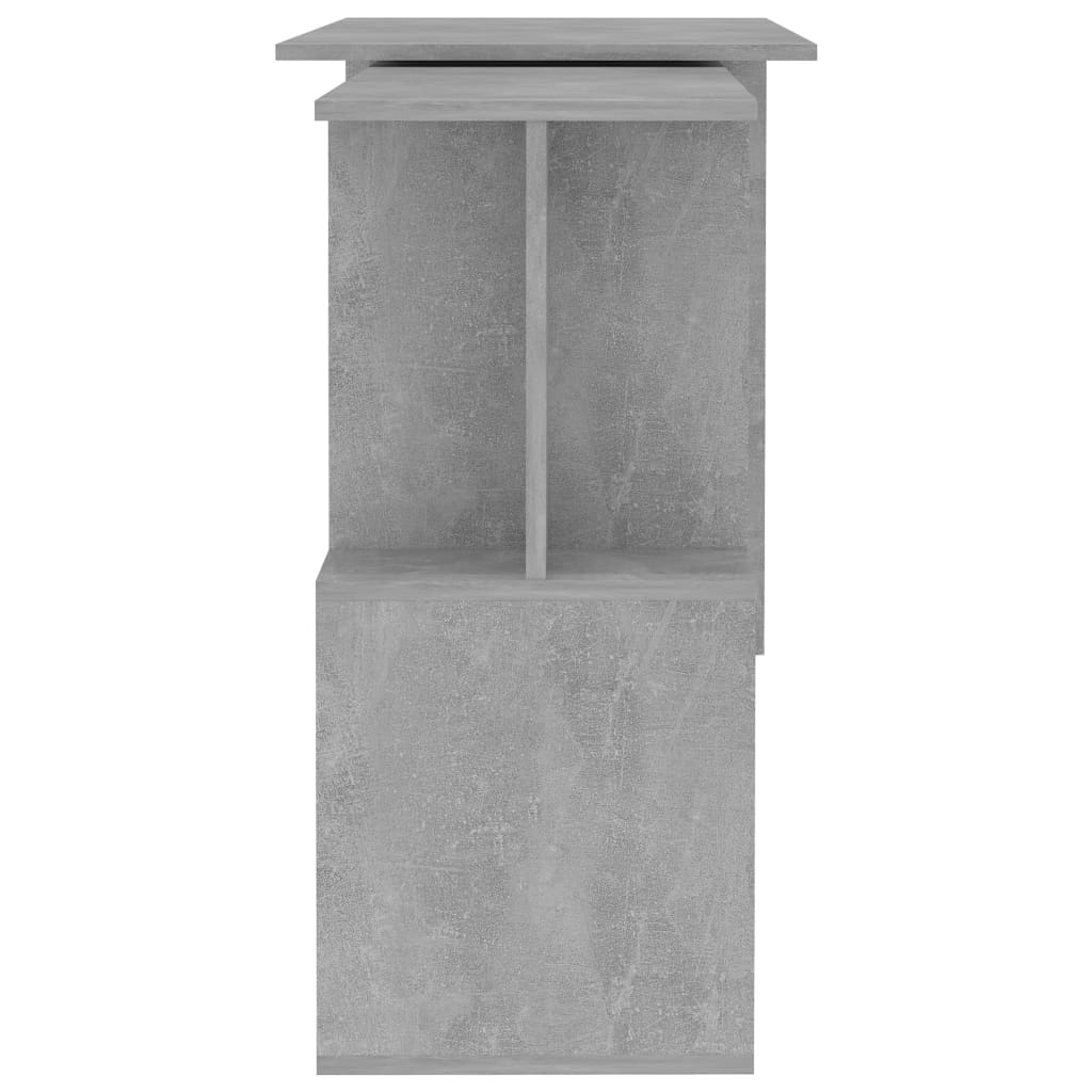 Skrivebord for hjørne betonggrå 200x50x76 cm konstruert tre