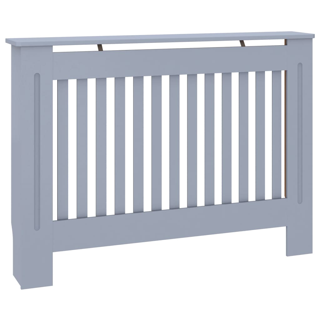 Radiatordeksel grå 112x19x81,5 cm konstruert tre