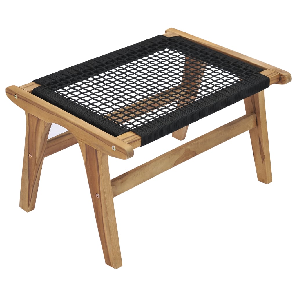 Solseng med fotstøtte heltre teak tre og tau