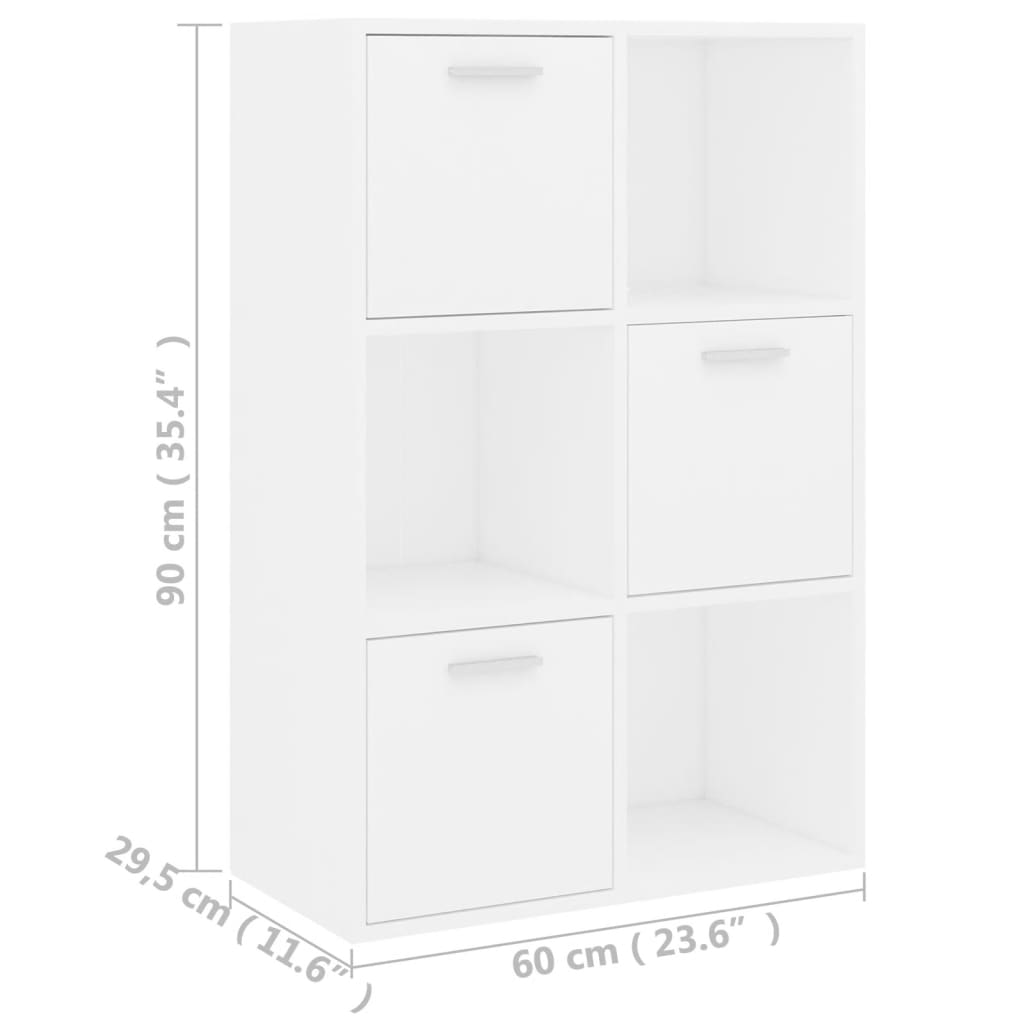 Oppbevaringsskap hvit 60x29,5x90 cm konstruert tre