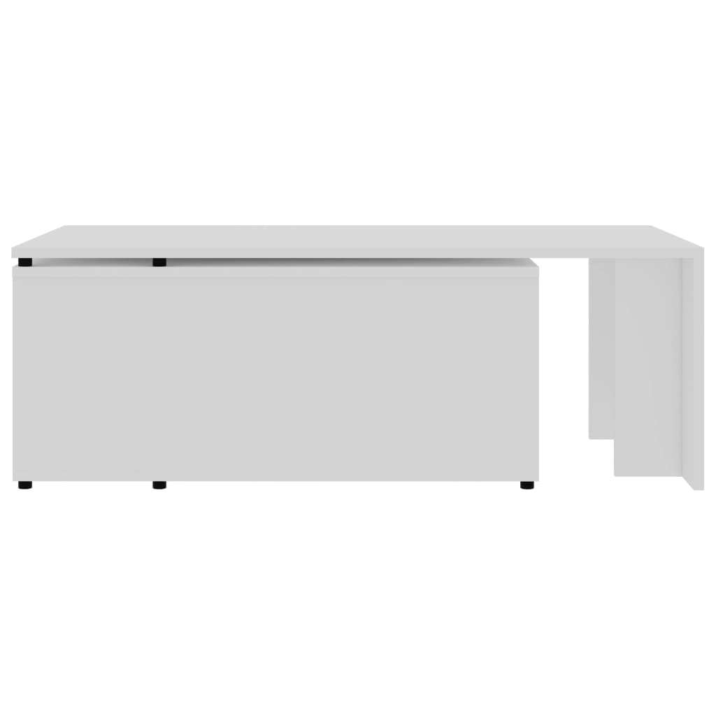 Salongbord hvit 150x50x35 cm konstruert tre