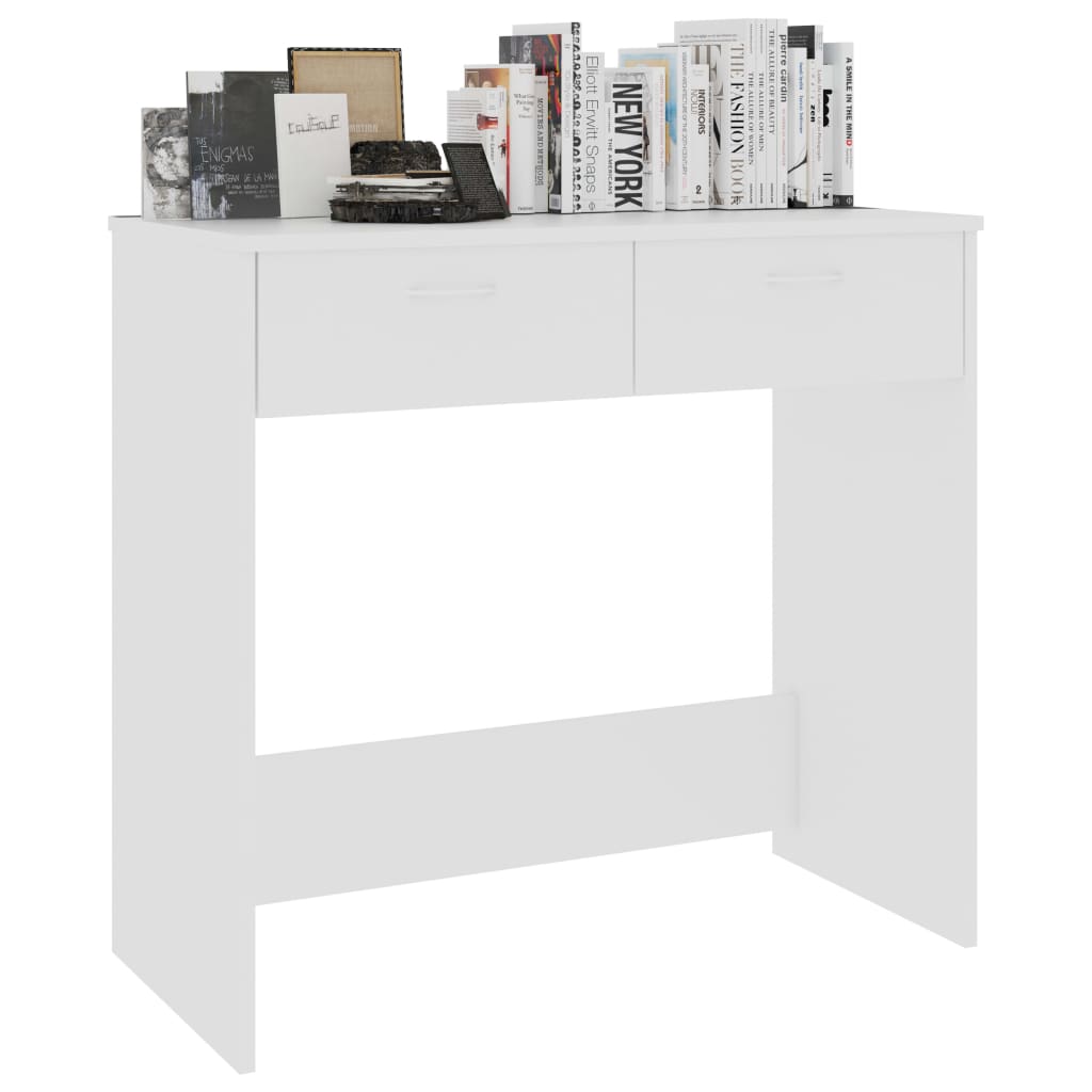 Skrivebord hvit 80x40x75 cm konstruert tre