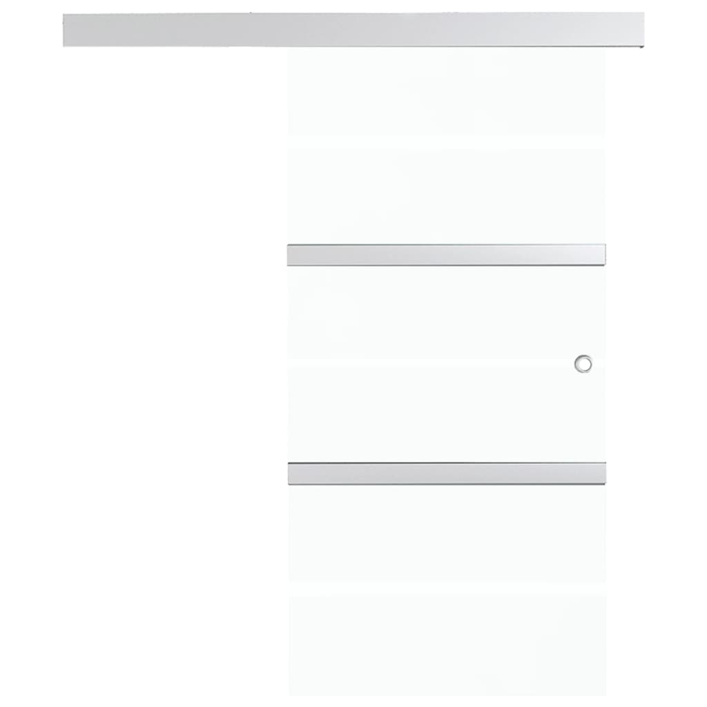 Skyvedør ESG-glass og aluminium 76x212 cm sølv