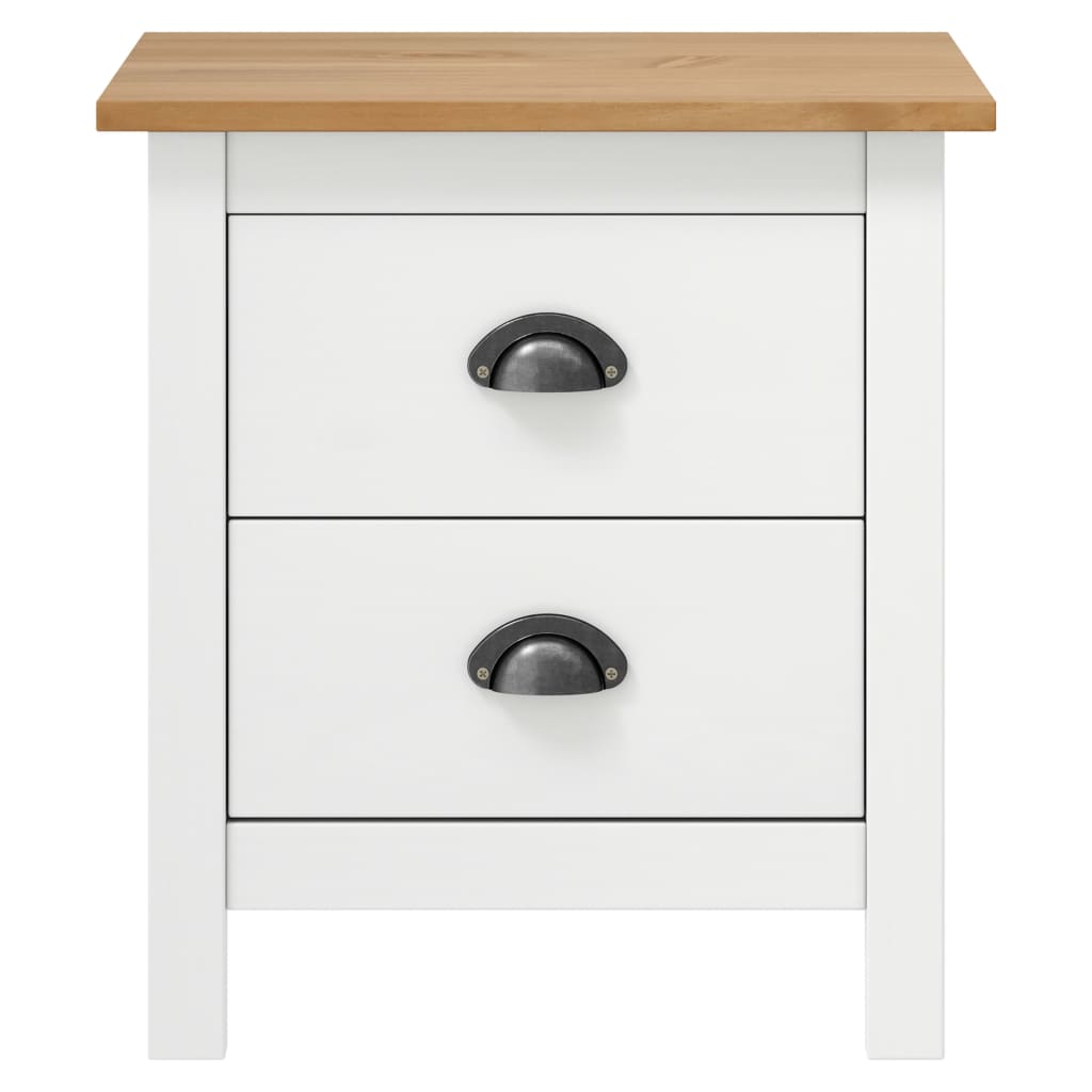 Nattbord Hill hvit 46x35x49,5 cm heltre furu