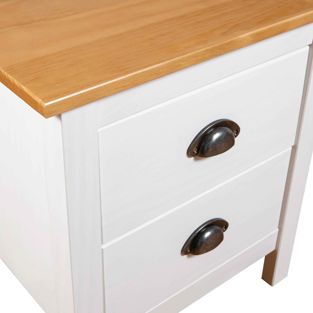 Nattbord Hill hvit 46x35x49,5 cm heltre furu