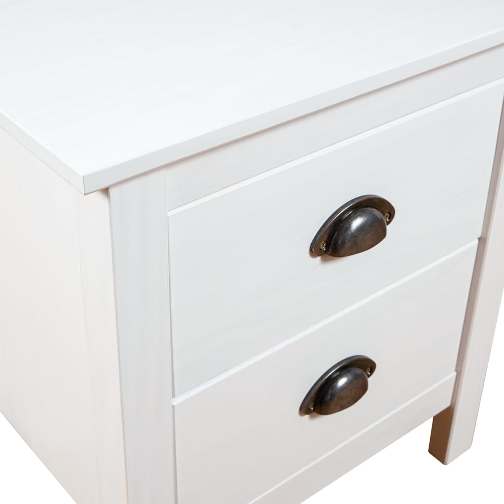 Nattbord Hill 2 stk hvit 46x35x49,5 cm heltre furu