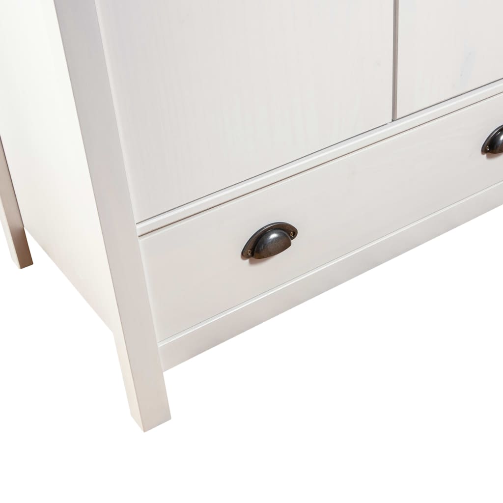 Garderobeskap 2 dører Hill hvit 89x50x170 cm heltre furu