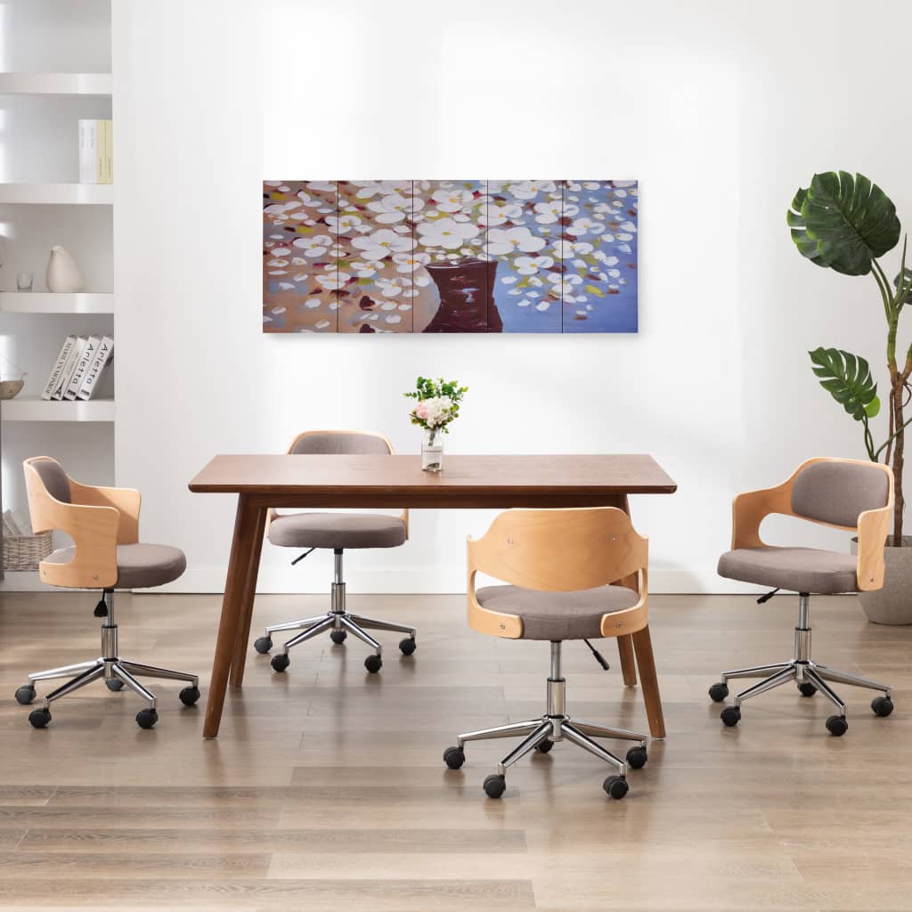 Lerretsbilde blomster i vase flerfarget 150x60 cm