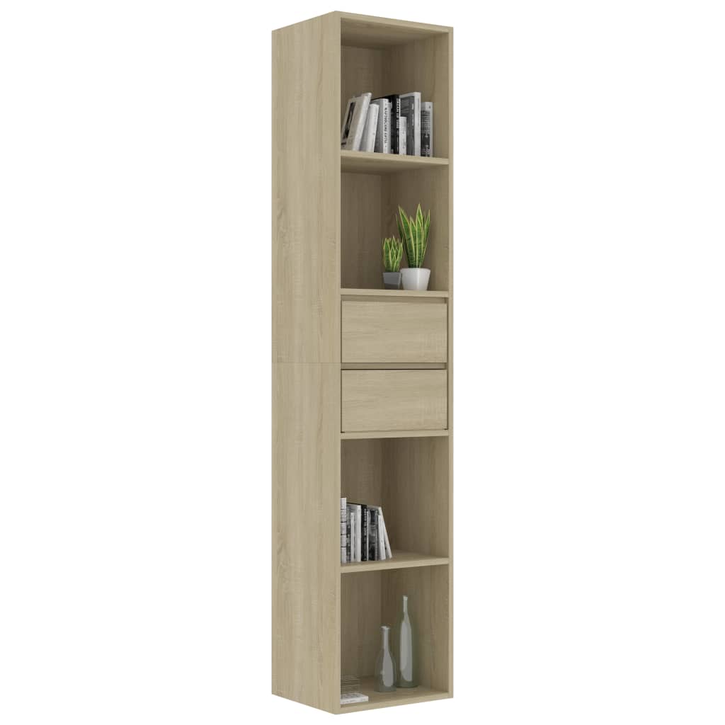 Bokhylle sonoma eik 36x30x171 cm konstruert tre