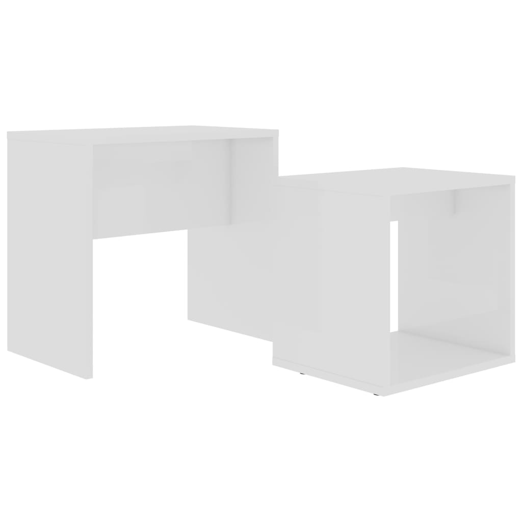 Salongbordsett hvit 48x30x45 cm konstruert tre