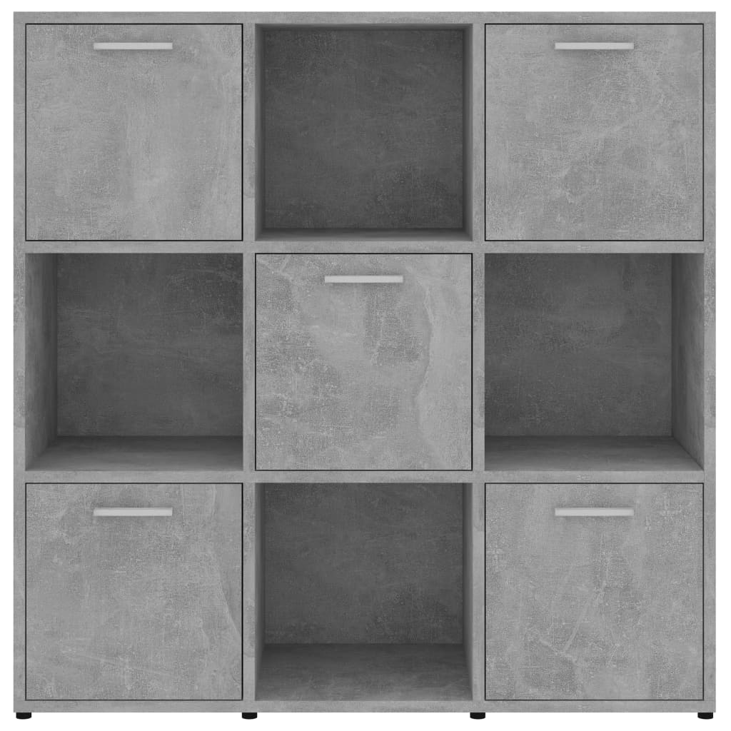 Bokhylle betonggrå 90x30x90 cm konstruert tre