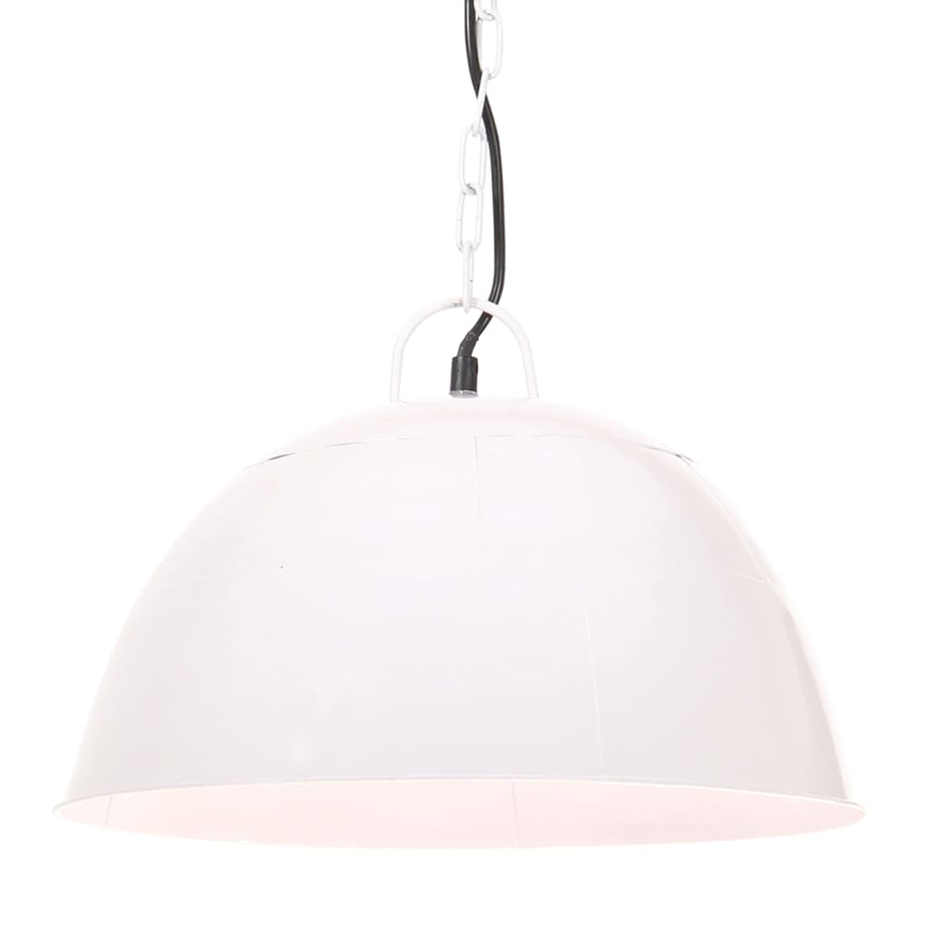 Industriell vintage hengelampe 25 W hvit rund 41 cm E27