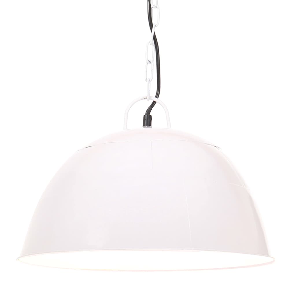 Industriell vintage hengelampe 25 W hvit rund 41 cm E27