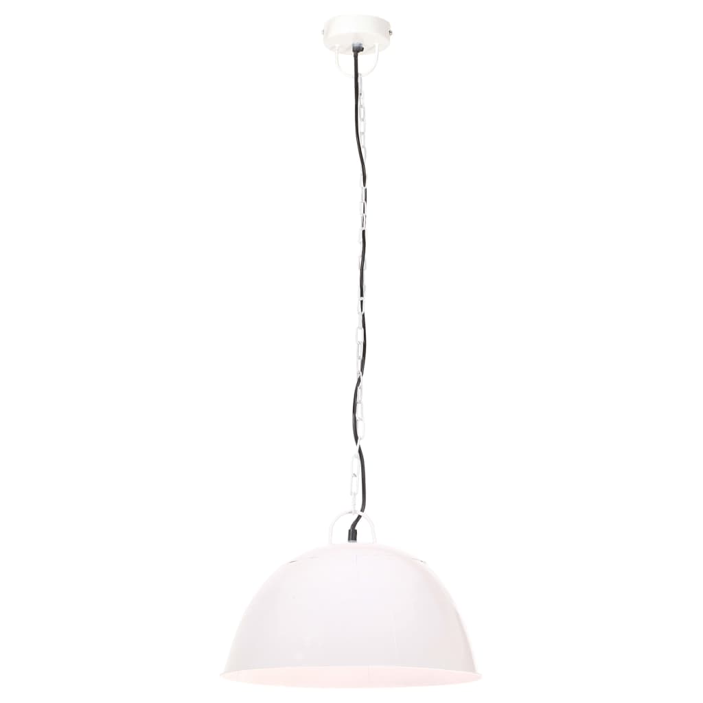 Industriell vintage hengelampe 25 W hvit rund 41 cm E27