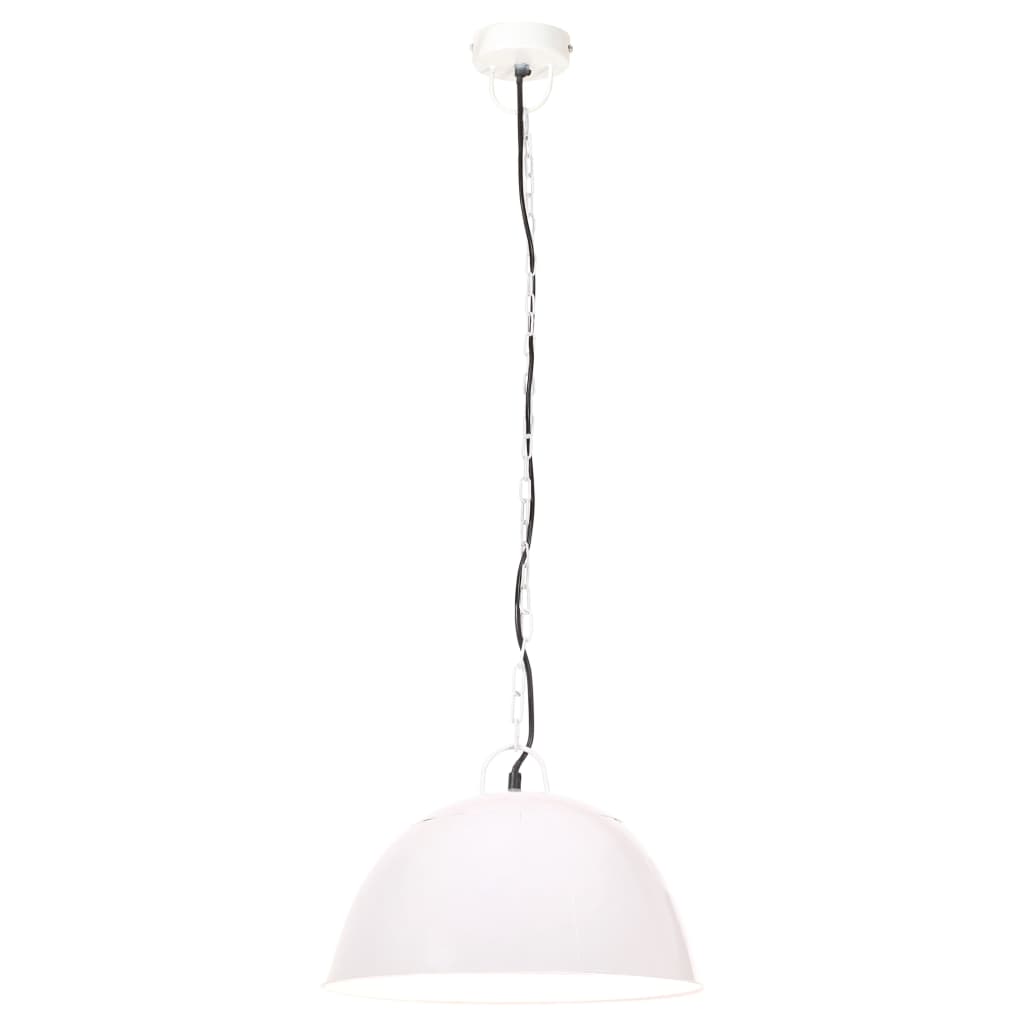 Industriell vintage hengelampe 25 W hvit rund 41 cm E27