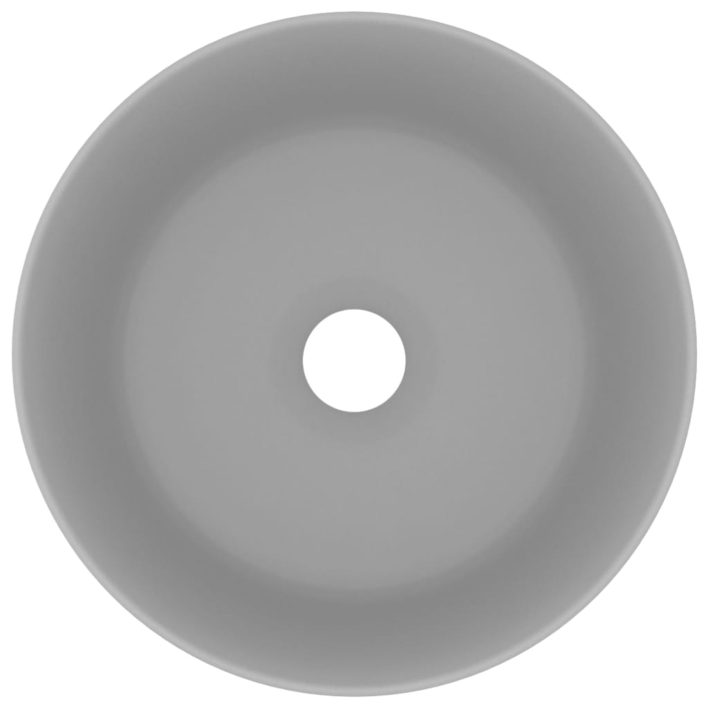 Luksuriøs servant rund matt lysegrå 40x15 cm keramisk