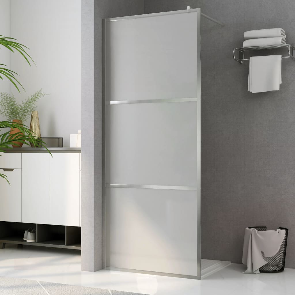 Dusjvegg med helt frostet ESG-glass 80x195 cm