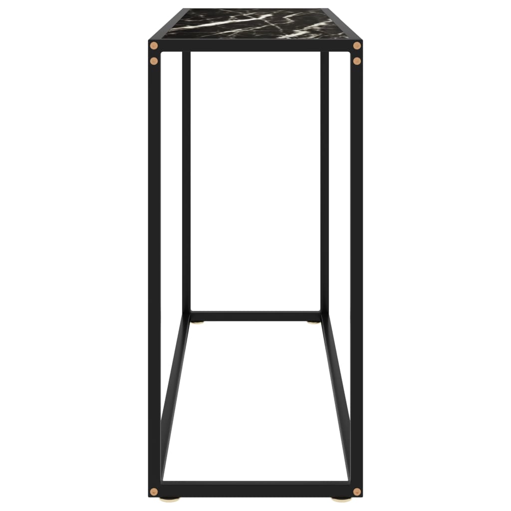 Konsollbord svart 100x35x75 cm herdet glass