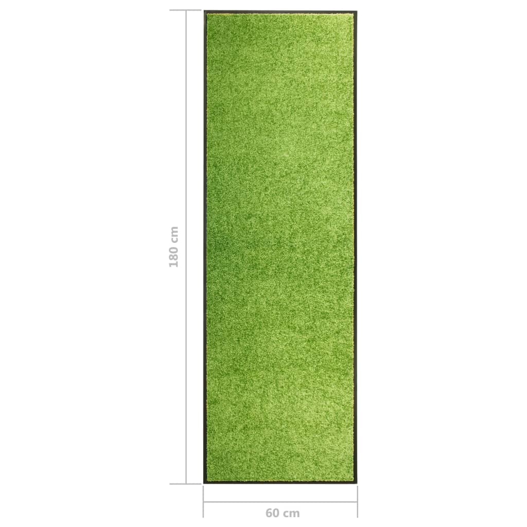 Dørmatte vaskbar grønn 60x180 cm