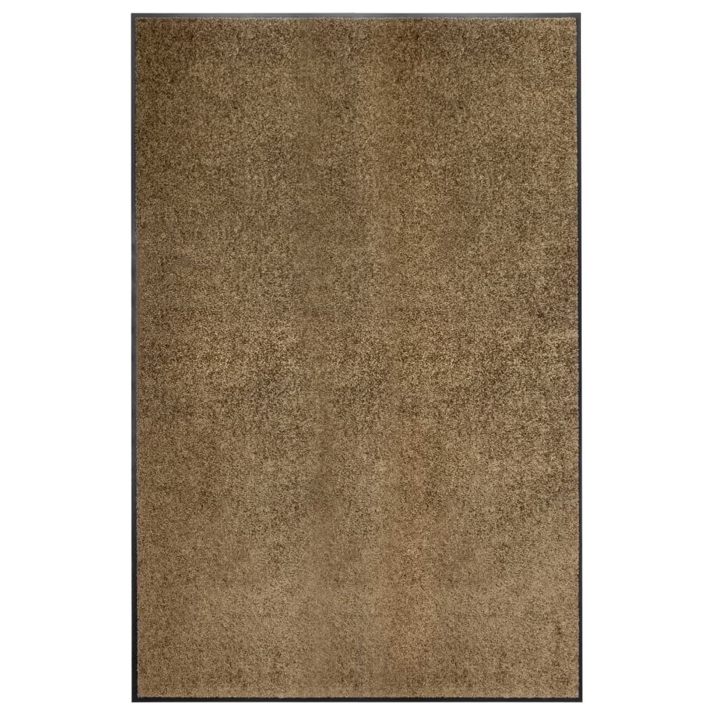 Dørmatte vaskbar brun 120x180 cm
