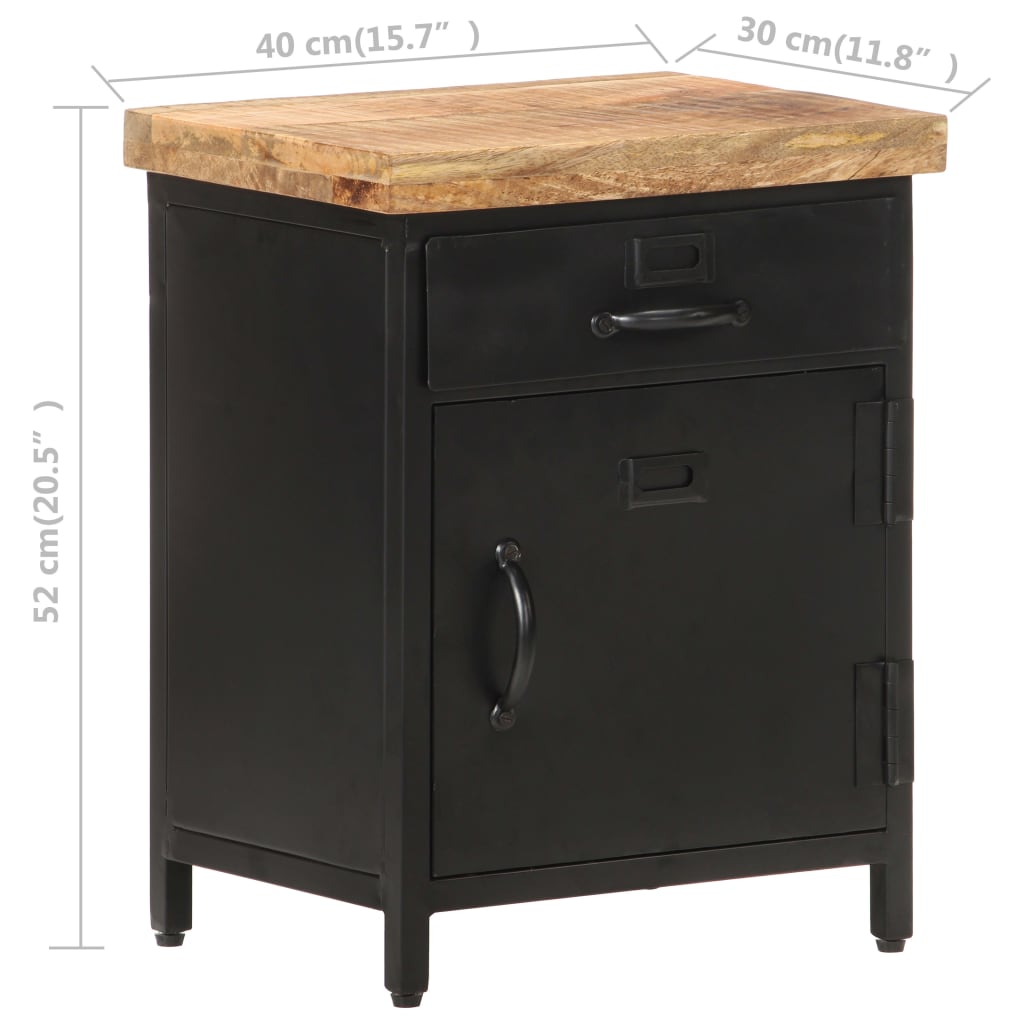 Nattbord 40x30x52 cm grovt mangotre