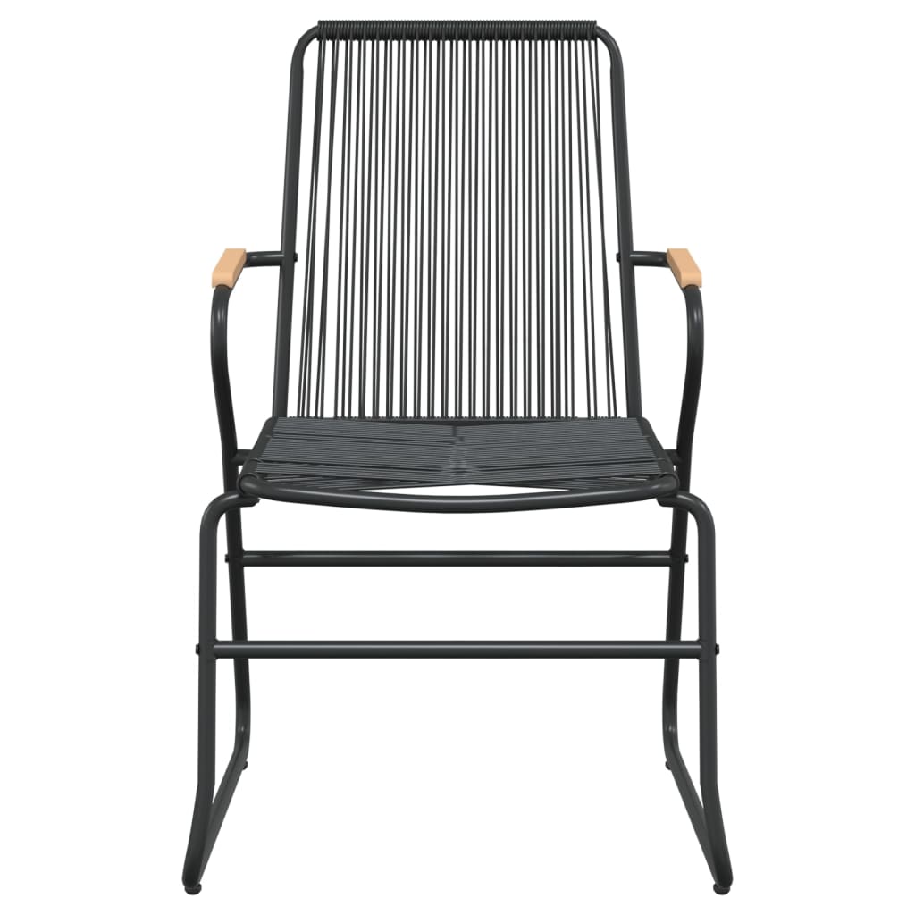Hagestoler 2 stk svart 58x59x85,5 cm PVC rotting