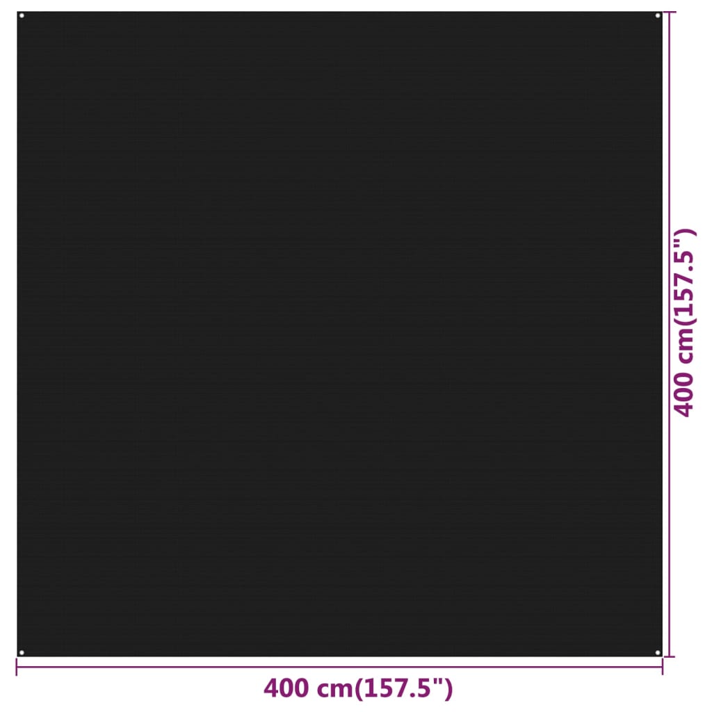 Teltteppe 400x400 cm svart HDPE
