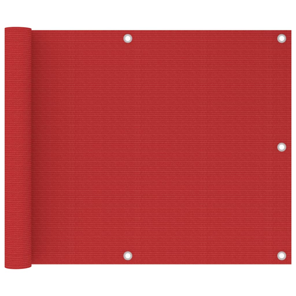 Balkongskjerm rød 75x600 cm HDPE