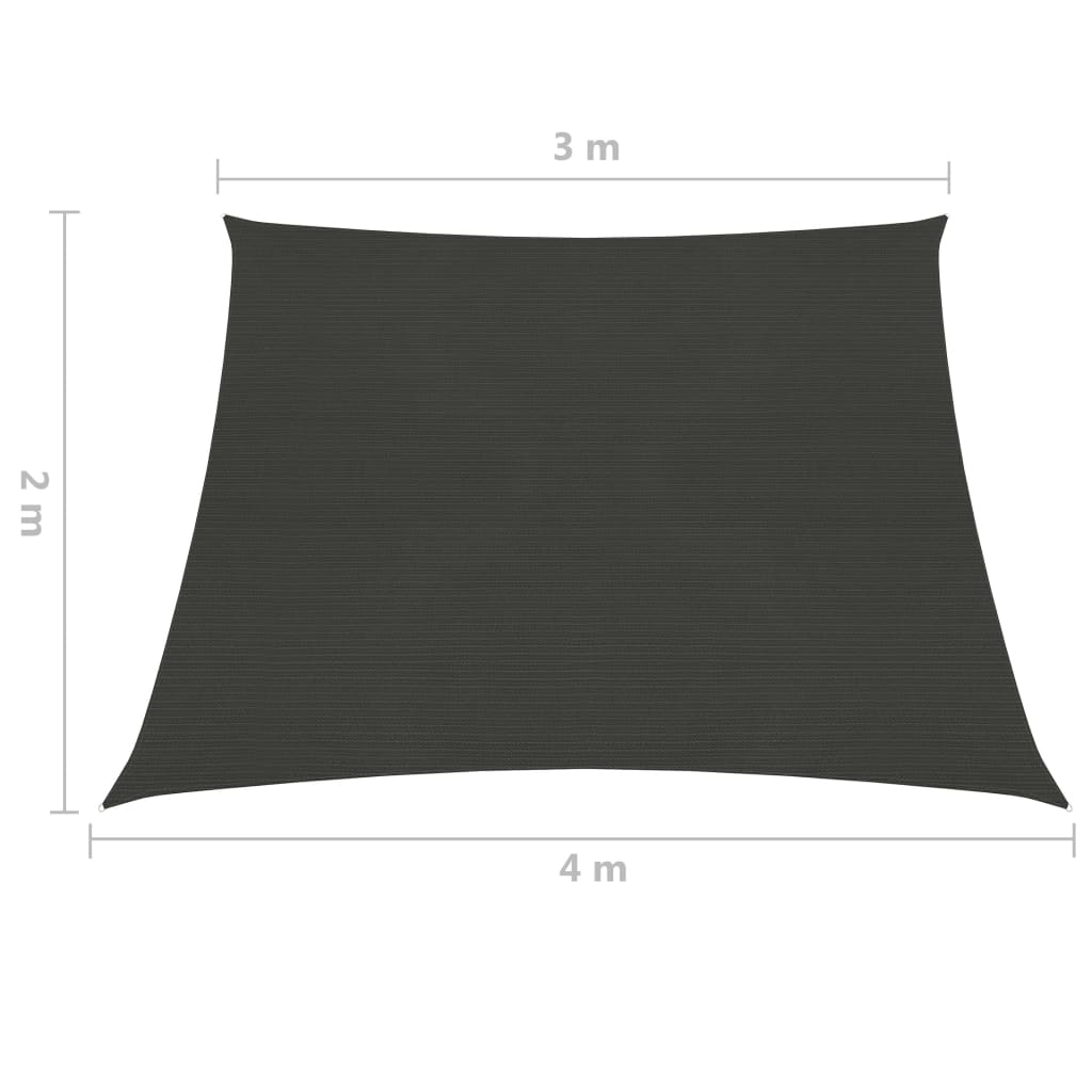 Solseil 160 g/m² antrasitt 3/4x2 m HDPE