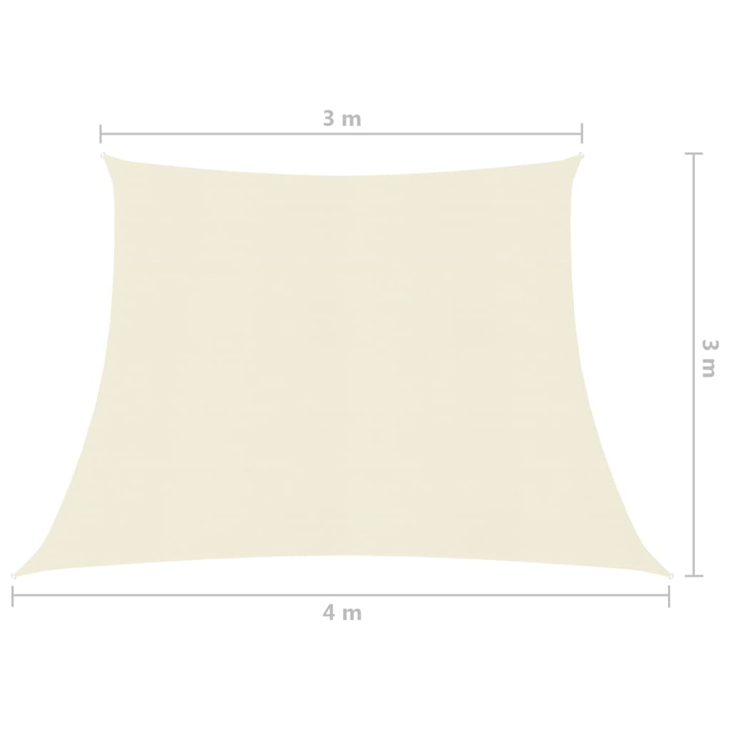 Solseil 160 g/m² kremhvit 3/4x3 m HDPE