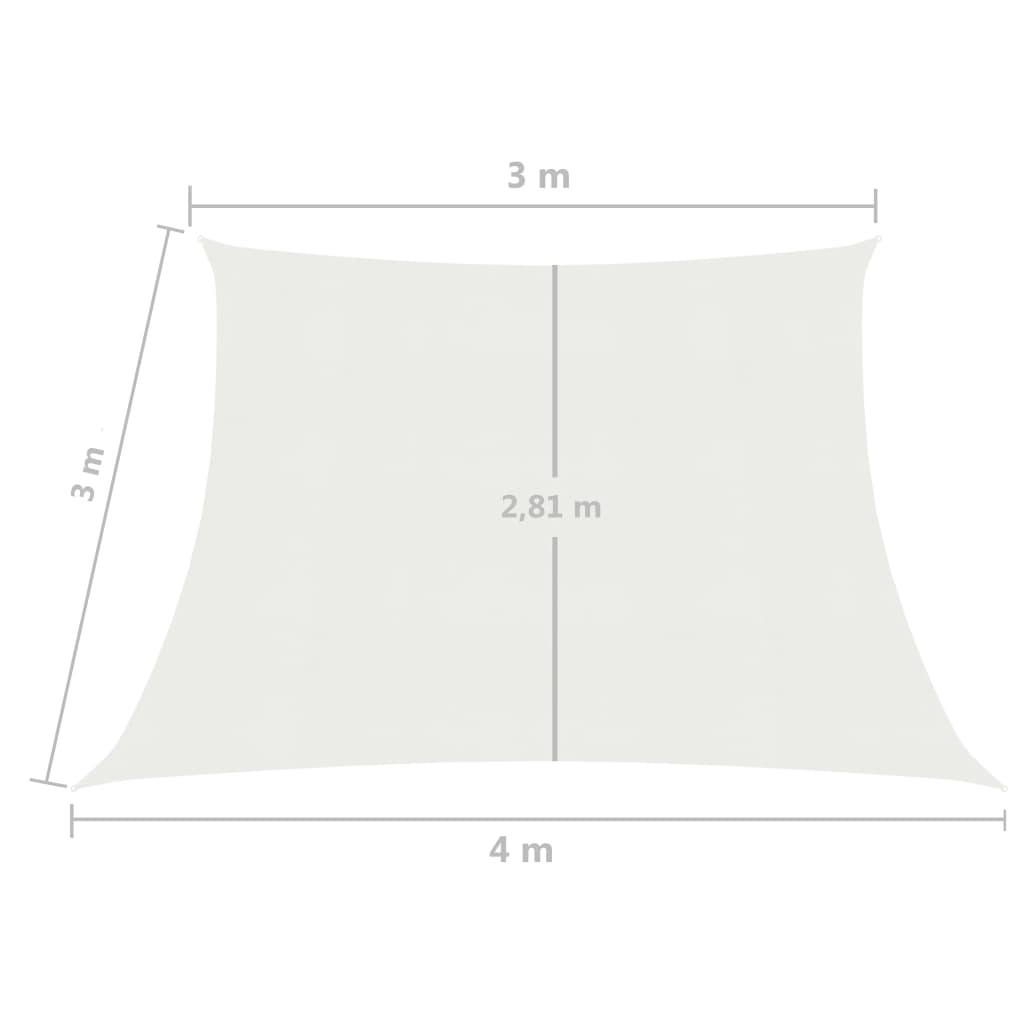 Solseil 160 g/m² hvit 3/4x3 m HDPE